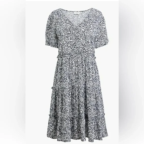 J.Crew Factory V-neck ruffle tiered dress - Picture 3 of 8